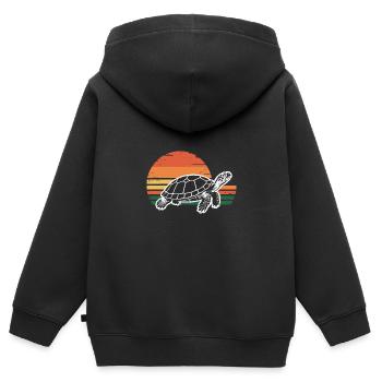 Vintage Schildkröte Meeresleben - Kinder Premium Organic Zip Hoodie - Schwarz - Hinten - AI Model Kid Male (0cm)