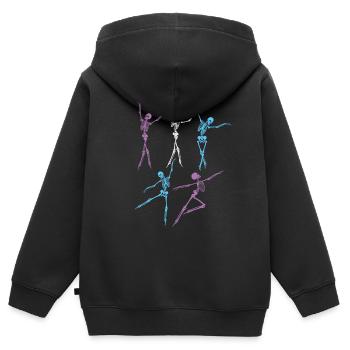 Soirée dansante - Sweat Premium à capuche zippé enfant bio - noir - Dos - AI Model Kid Male (0cm)