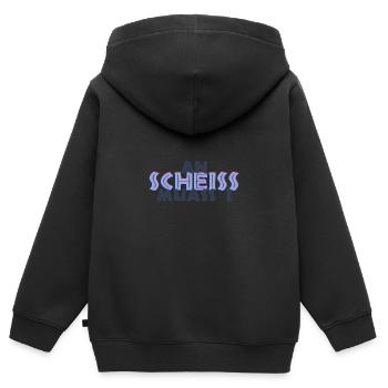 bayerischer spruch dialekt geschenk - Kinder Premium Organic Zip Hoodie - Schwarz - Hinten - AI Model Kid Male (0cm)