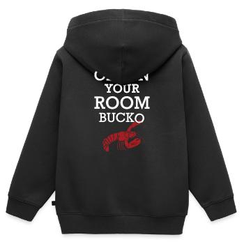 Jordan Peterson T-Shirt - Reinigen Sie Ihr Zimmer - Kinder Premium Organic Zip Hoodie - Schwarz - Hinten - AI Model Kid Male (0cm)