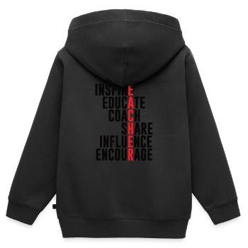 professeur - Sweat Premium à capuche zippé enfant bio - noir - Dos - AI Model Kid Male (0cm)