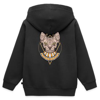 Égypte - Sweat Premium à capuche zippé enfant bio - noir - Dos - AI Model Kid Male (0cm)
