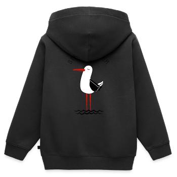 Strandläufer - Kinder Premium Organic Zip Hoodie - Schwarz - Hinten - AI Model Kid Male (0cm)