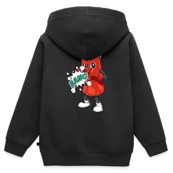 Boxe boxe boxe boxe de boxe de boxe pour un - Sweat Premium à capuche zippé enfant bio - noir - Dos - AI Model Kid Male (0cm)