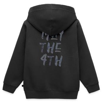 May the force 4th 4 Mai Tag Spruch - Kinder Premium Organic Zip Hoodie - Schwarz - Hinten - AI Model Kid Male (0cm)