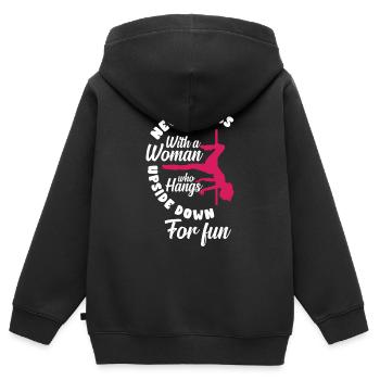 Pole Dance Fitness Coreography Dance Funny Pole - Kinder Premium Organic Zip Hoodie - Schwarz - Hinten - AI Model Kid Male (0cm)