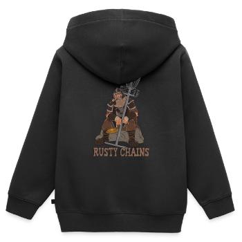 Disc Golf Retro Lustiges Design für Spieler und - Kinder Premium Organic Zip Hoodie - Schwarz - Hinten - AI Model Kid Male (0cm)
