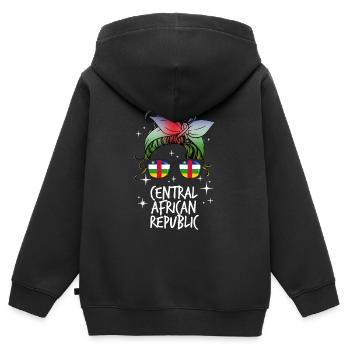 Zentralafrikanische Republik - Kinder Premium Organic Zip Hoodie - Schwarz - Hinten - AI Model Kid Male (0cm)