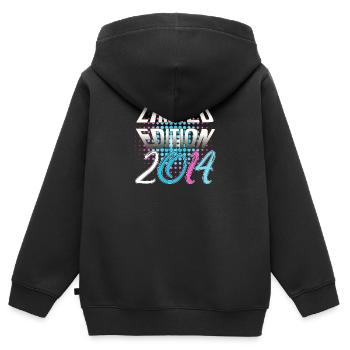 Limited Edition 2014 - Kinder Premium Organic Zip Hoodie - Schwarz - Hinten - AI Model Kid Male (0cm)
