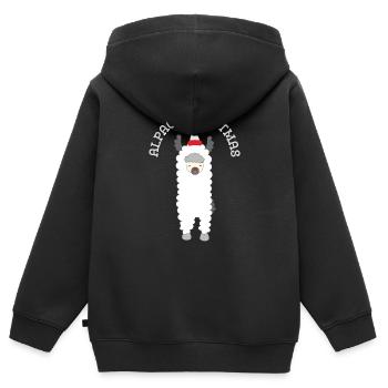 Alpaca Christmas Animal Christmas Alpaca - Kids Premium Organic Zip-up Hoodie - black - Back - AI Model Kid Male (0cm)