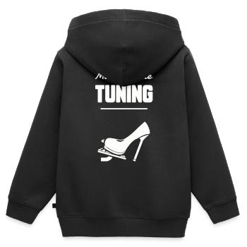 Mademoiselle tuning - Sweat Premium à capuche zippé enfant bio - noir - Dos - AI Model Kid Male (0cm)