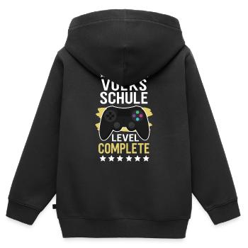 Volksschule Level Complete - Kinder Premium Organic Zip Hoodie - Schwarz - Hinten - AI Model Kid Male (0cm)