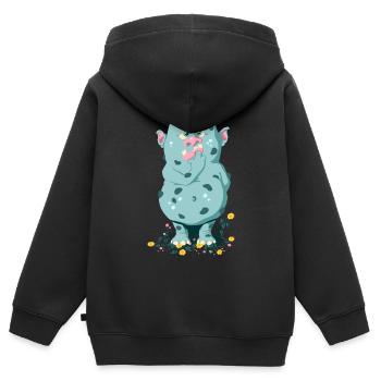 Troll im Blumenbeet Sorry - Kinder Premium Organic Zip Hoodie - Schwarz - Hinten - AI Model Kid Male (0cm)