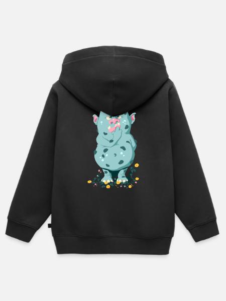 Troll im Blumenbeet Sorry - Kinder Premium Organic Zip Hoodie - Schwarz