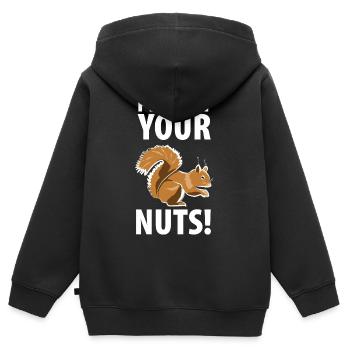Squirrel Eichhörnchen Dieb Tierpfleger - Kinder Premium Organic Zip Hoodie - Schwarz - Hinten - AI Model Kid Male (0cm)