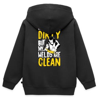schweißer schweißen - Kinder Premium Organic Zip Hoodie - Schwarz - Hinten - AI Model Kid Male (0cm)
