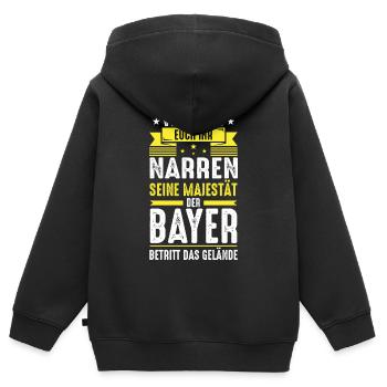 Bayer Bayern Hauptstadt Sprüche - Kinder Premium Organic Zip Hoodie - Schwarz - Hinten - AI Model Kid Male (0cm)