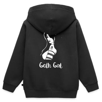 Goth Girl - Kids Premium Organic Zip-up Hoodie - black - Back - AI Model Kid Male (0cm)