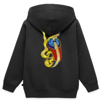 Kobra Altägypten Gottheit - Kinder Premium Organic Zip Hoodie - Schwarz - Hinten - AI Model Kid Male (0cm)