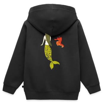 meerjungfrau date mit seepferdchen - Kinder Premium Organic Zip Hoodie - Schwarz - Hinten - AI Model Kid Male (0cm)