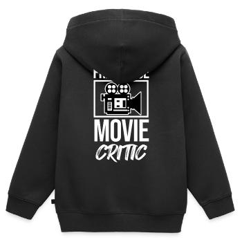 Films, Cineaste, Cinéma, Déclaration, Soirée cinéma, Caméra - Sweat Premium à capuche zippé enfant bio - noir - Dos - AI Model Kid Male (0cm)