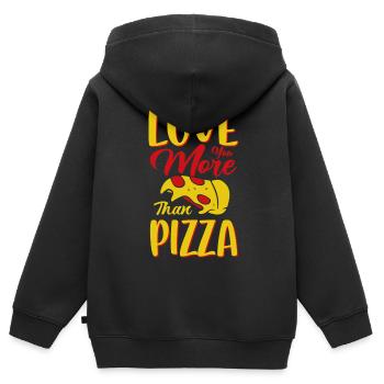 Pizza - Kinder Premium Organic Zip Hoodie - Schwarz - Hinten - AI Model Kid Male (0cm)