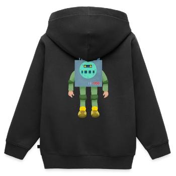 Robo-Junge - Kinder Premium Organic Zip Hoodie - Schwarz - Hinten - AI Model Kid Male (0cm)
