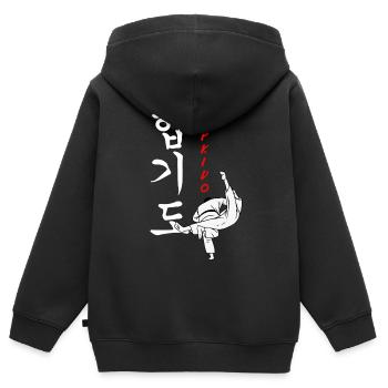 Hapkido-Kampfkunst-Geschenk - Kinder Premium Organic Zip Hoodie - Schwarz - Hinten - AI Model Kid Male (0cm)