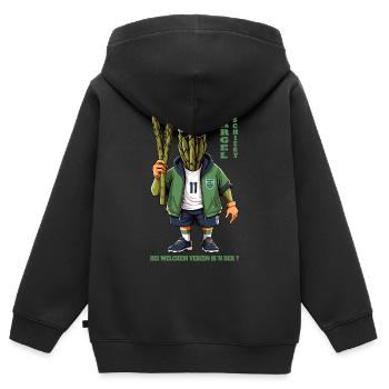 Spargel Verein - Kinder Premium Organic Zip Hoodie - Schwarz - Hinten - AI Model Kid Male (0cm)