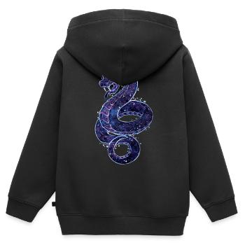 Cool Galaxy Schange Reptil Galaxytier Sternzeichen - Kinder Premium Organic Zip Hoodie - Schwarz - Hinten - AI Model Kid Male (0cm)