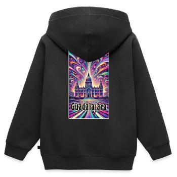 Guadalajara Mexiko Kunst Design - Kinder Premium Organic Zip Hoodie - Schwarz - Hinten - AI Model Kid Male (0cm)