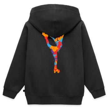 patins à roulettes patins à roulettes colorés filles patin à roulettes - Sweat Premium à capuche zippé enfant bio - noir - Dos - AI Model Kid Male (0cm)