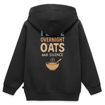 Culture du petit-déjeuner de la bouillie du jour au lendemain - Sweat Premium à capuche zippé enfant bio - noir - Dos - AI Model Kid Male (0cm)