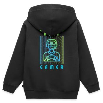 Virtual born gamer - Kids Premium Organic Zip-up Hoodie - black - Back - AI Model Kid Male (0cm)