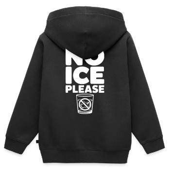 Nein, bitte - Kinder Premium Organic Zip Hoodie - Schwarz - Hinten - AI Model Kid Male (0cm)
