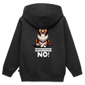 Avant de demander Collie, Collieowner Collie, Collie. - Sweat Premium à capuche zippé enfant bio - noir - Dos - AI Model Kid Male (0cm)