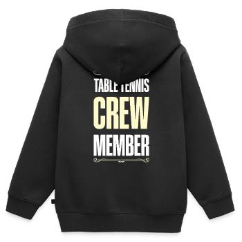 Table Tennis Crew - Kinder Premium Organic Zip Hoodie - Schwarz - Hinten - AI Model Kid Male (0cm)