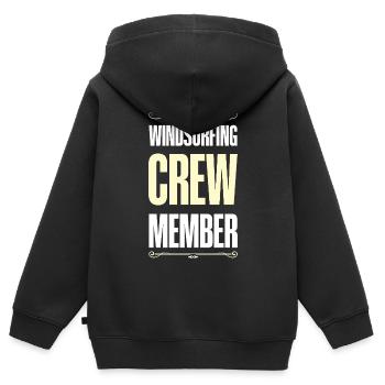 Windsurfing Crew - Kids Premium Organic Zip-up Hoodie - black - Back - AI Model Kid Male (0cm)