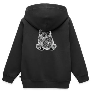 Geometrischer Panda Netzkunst - Kinder Premium Organic Zip Hoodie - Schwarz - Hinten - AI Model Kid Male (0cm)