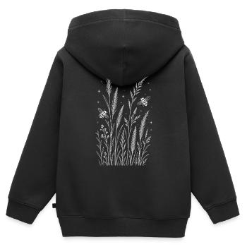 Wildblumen Bienen - Kinder Premium Organic Zip Hoodie - Schwarz - Hinten - AI Model Kid Male (0cm)