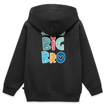 Big Bro Brother new baby sibling gift pregant mom - Kinder Premium Organic Zip Hoodie - Schwarz - Hinten - AI Model Kid Male (0cm)