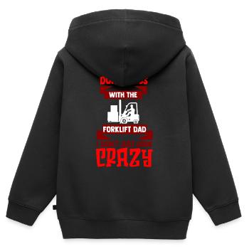 Conducteurs de chariots élévateurs Chariots élévateurs - Sweat Premium à capuche zippé enfant bio - noir - Dos - AI Model Kid Male (0cm)