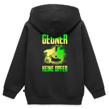Eisstock Suche Gegner Keine Opfer Stockschütze - Kinder Premium Organic Zip Hoodie - Schwarz - Hinten - AI Model Kid Male (0cm)