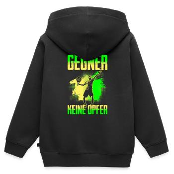 Suche Gegner Keine Opfer Tennisspieler - Kinder Premium Organic Zip Hoodie - Schwarz - Hinten - AI Model Kid Male (0cm)