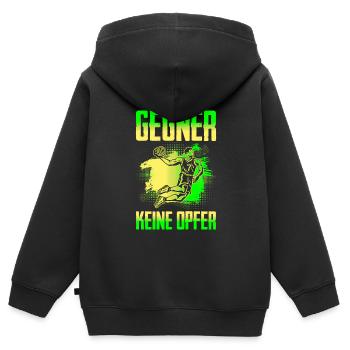 Suche Gegner Keine Opfer Basketball - Kinder Premium Organic Zip Hoodie - Schwarz - Hinten - AI Model Kid Male (0cm)