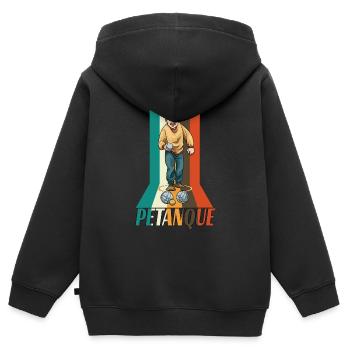 Petanque Petanque Geschenke für einen Petanque - Kinder Premium Organic Zip Hoodie - Schwarz - Hinten - AI Model Kid Male (0cm)