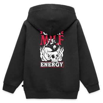 Goth Mom Energy Squelette gothique foncé - Sweat Premium à capuche zippé enfant bio - noir - Dos - AI Model Kid Male (0cm)