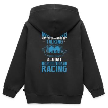 Dragon Boat Trainer and Dragon Boat - Kids Premium Organic Zip-up Hoodie - black - Back - AI Model Kid Male (0cm)