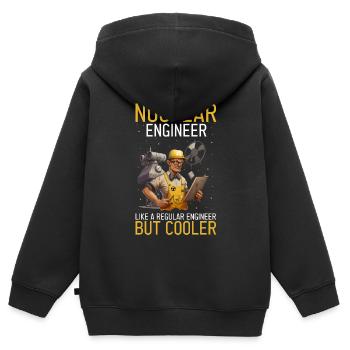 Kernenergie Spruch für Kernenergie - Kinder Premium Organic Zip Hoodie - Schwarz - Hinten - AI Model Kid Male (0cm)