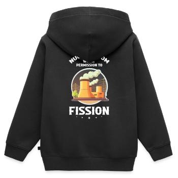 Kernenergie Spruch für Kernenergie - Kinder Premium Organic Zip Hoodie - Schwarz - Hinten - AI Model Kid Male (0cm)